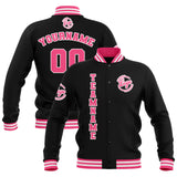 Custom Black Pink White Waterproof Varsity Jackets Personalized Stitched Name Number Logo to Letterman Jackets