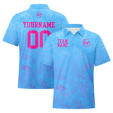 Custom Football Polo Shirts  Add Your Unique Logo/Name/Number Dragon pattern-Light Blue