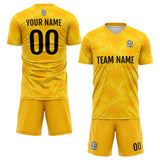 Custom Yellow Uniform Jersey Kids Adults Personalized Set Jersey Shirt