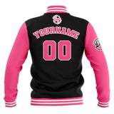 Custom Black Pink White Waterproof Varsity Jackets Personalized Stitched Name Number Logo to Letterman Jackets