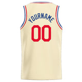 Custom Stitched Basketball Jersey for Men, Women And Kids Cream-Royal-Red
