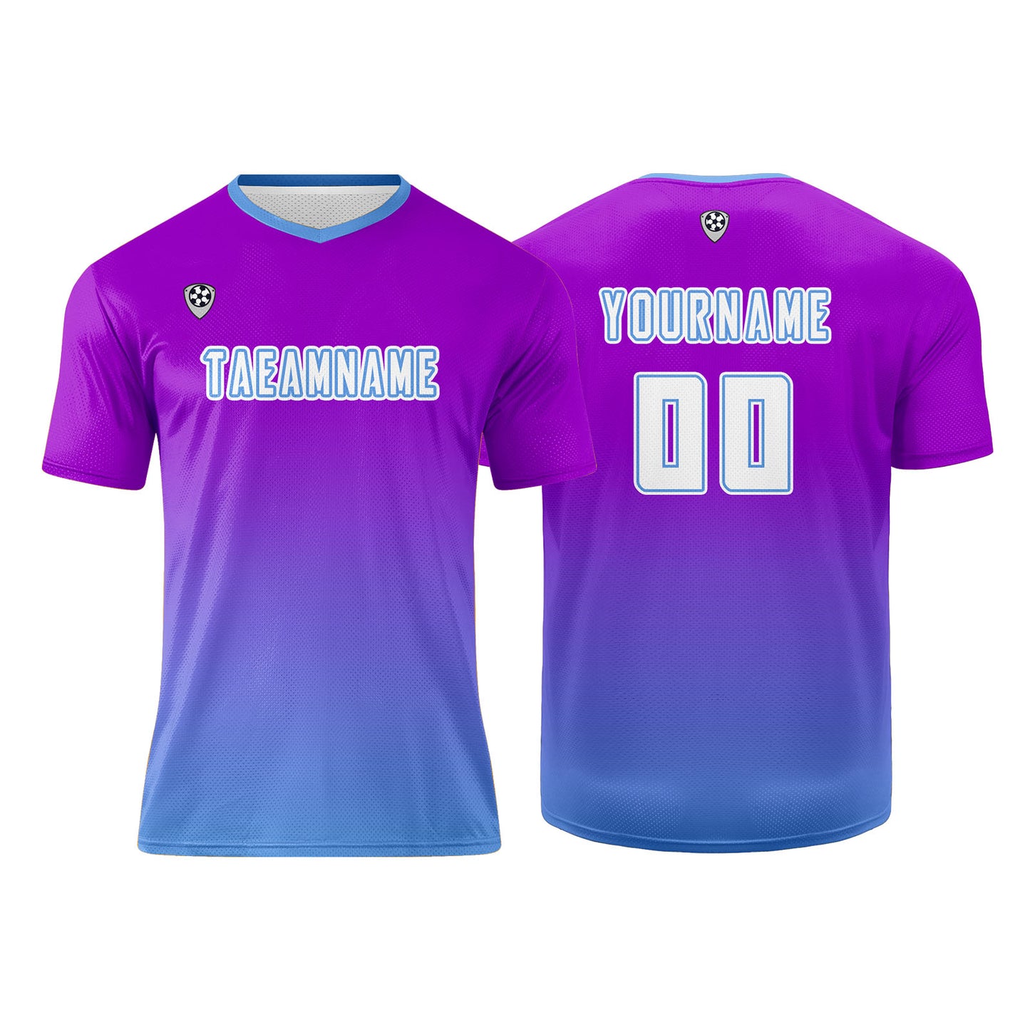 Custom Purple Blue Uniform Jersey Kids Adults Personalized Set Jersey Shirt