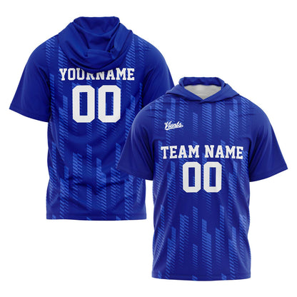 Custom Royal Short Sleeve Hoodies for Men Women Shirts with Hoods Printed Name Logo