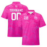 Custom Football Polo Shirts  Add Your Unique Logo/Name/Number Dragon pattern-Pink