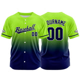 Custom Full Print Design  Baseball Jersey Neon Green&Navy