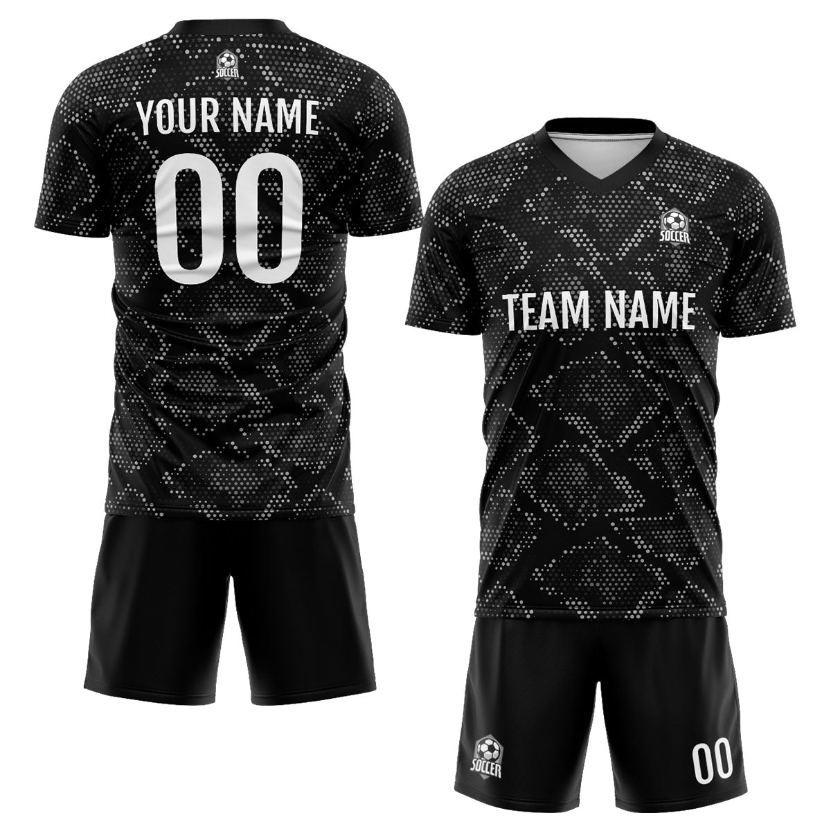 Custom Black Uniform Jersey Kids Adults Personalized Set Jersey Shirt