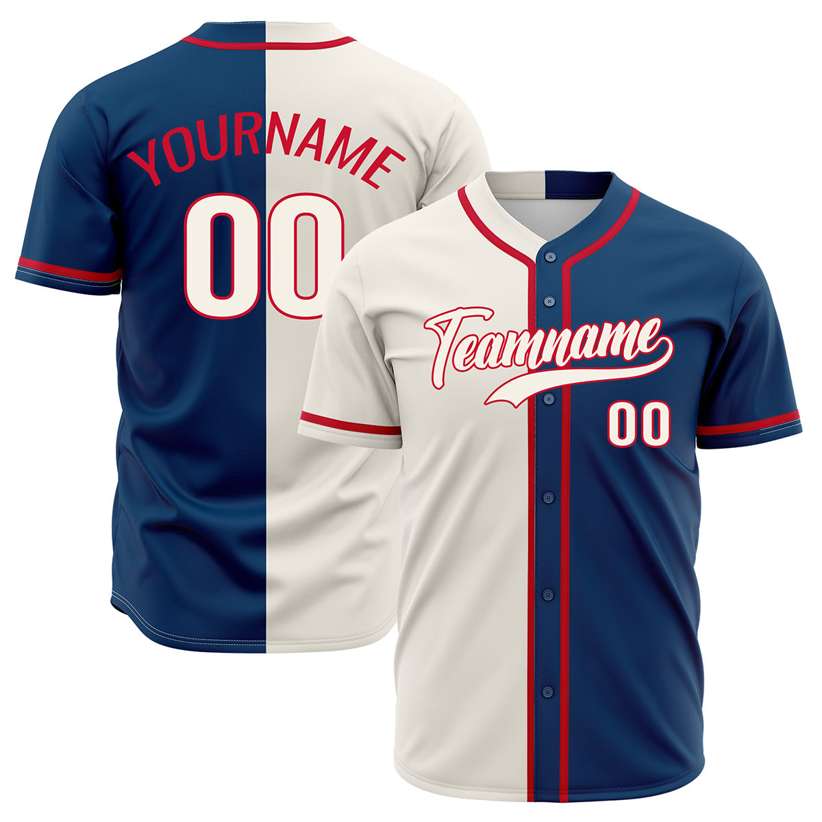 Custom Dark Blue Off White Hip Hop Baseball Jersey Stitched Printed - Personalized Name Number Shirts #BB-0919-0049