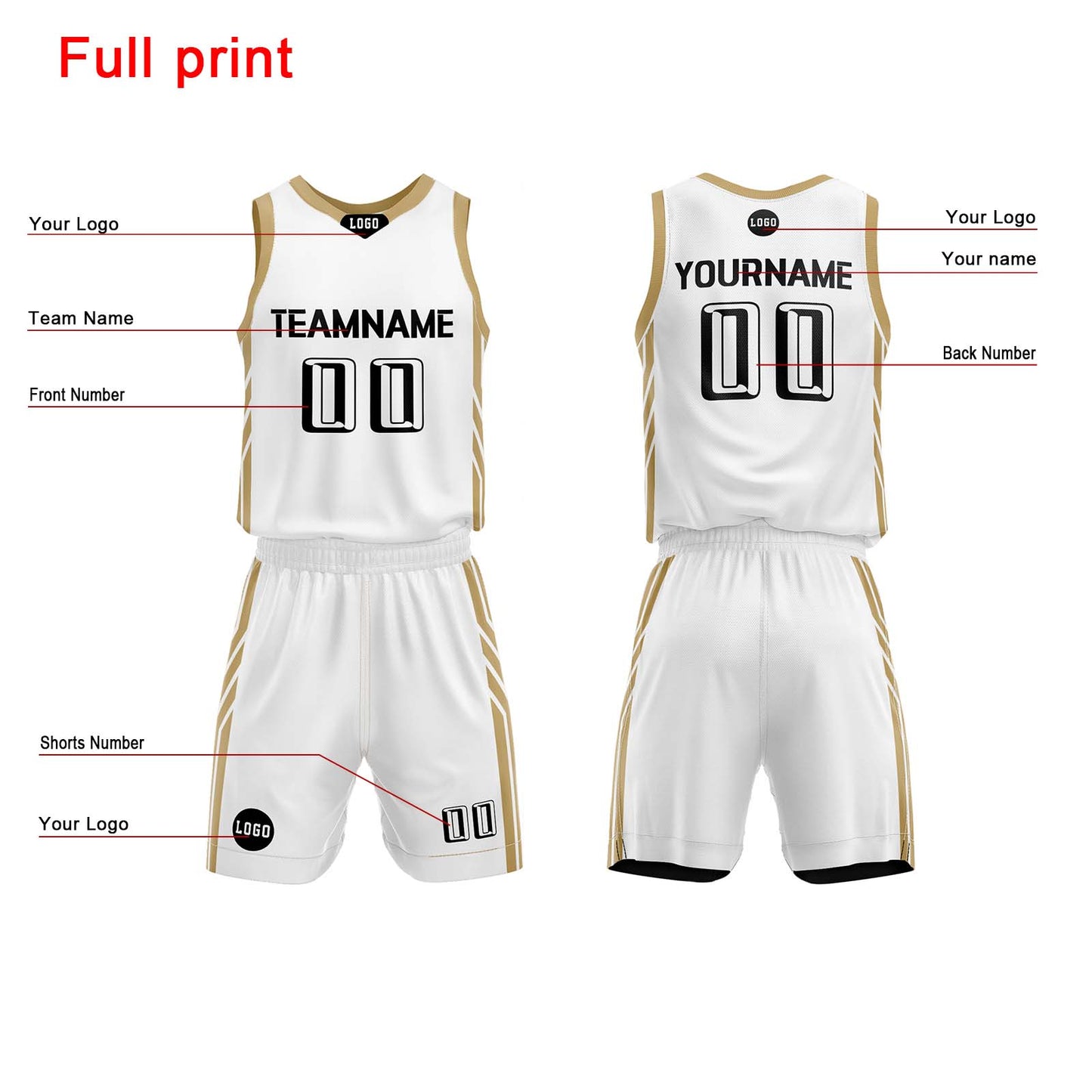 Custom White Blue Basketball Jersey Uniform Suit Printed Your Logo Name Number