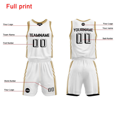 Custom White Blue Basketball Jersey Uniform Suit Printed Your Logo Name Number