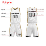 Custom White Blue Basketball Jersey Uniform Suit Printed Your Logo Name Number