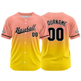 Custom Full Print Design  Baseball Jersey Light Pink&Yellow