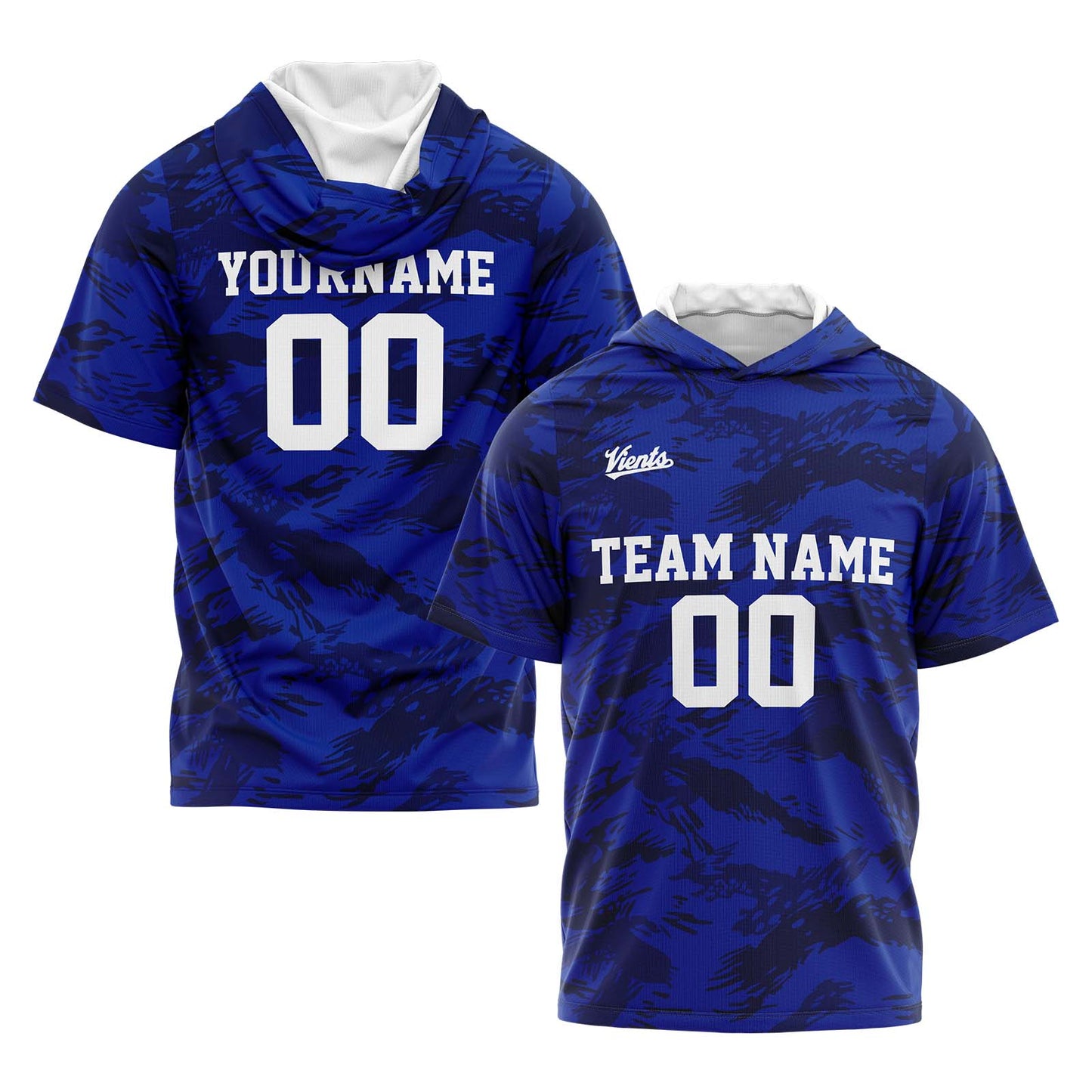 Custom Royal Short Sleeve Hoodies for Men Women Shirts with Hoods Printed Name Logo