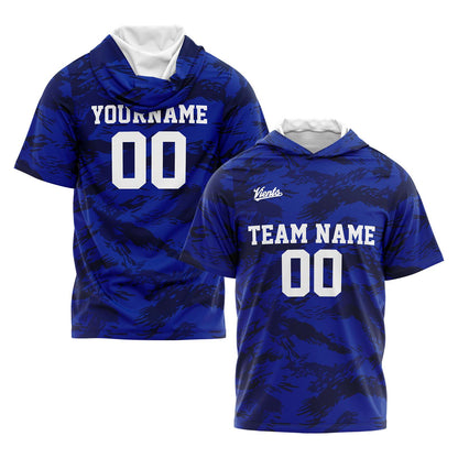 Custom Royal Short Sleeve Hoodies for Men Women Shirts with Hoods Printed Name Logo