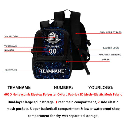 Custom Black Basketball Soccer Backpack Personalized Player Names - Numbers & Team Logo #150-BP-0914-0005