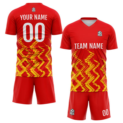 Custom Red Orange Uniform Jersey Kids Adults Personalized Set Jersey Shirt