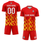 Custom Red Orange Uniform Jersey Kids Adults Personalized Set Jersey Shirt