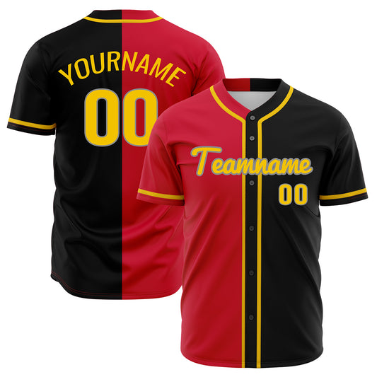 Custom Red Black Hip Hop Baseball Jersey Stitched Printed - Personalized Name Number Shirts #BB-0919-0088