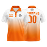 Custom White Orange Football Polo Shirts  Add Your Unique Logo/Name/Number