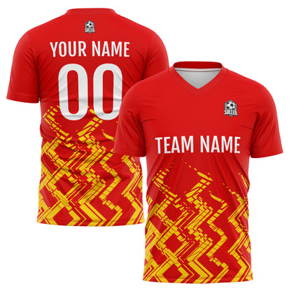 Custom Red Orange Uniform Jersey Kids Adults Personalized Set Jersey Shirt