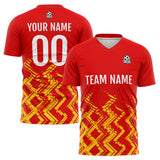 Custom Red Orange Uniform Jersey Kids Adults Personalized Set Jersey Shirt