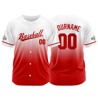 Custom Full Print Design  Baseball Jersey Red