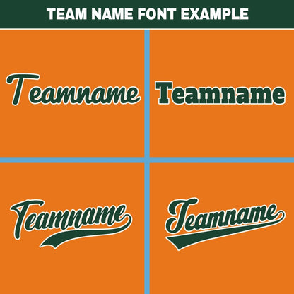 Custom Orange Light Blue Hip Hop Baseball Jersey Stitched Printed - Personalized Name Number Shirts #BB-0919-0078