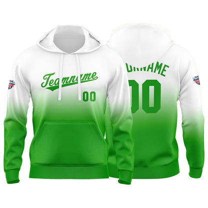 Custom Gradient Hoodie For Man Woman Girl Boy Print Your Logo Name Number Green