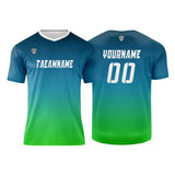 Custom Olive Green Blue Green Uniform Jersey Kids Adults Personalized Set Jersey Shirt