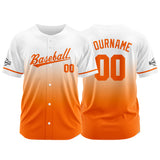 Custom Full Print Design  Baseball Jersey Orange