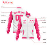 Custom Varsity Jacket Letterman jacket for Men, Women and Youth White Pink