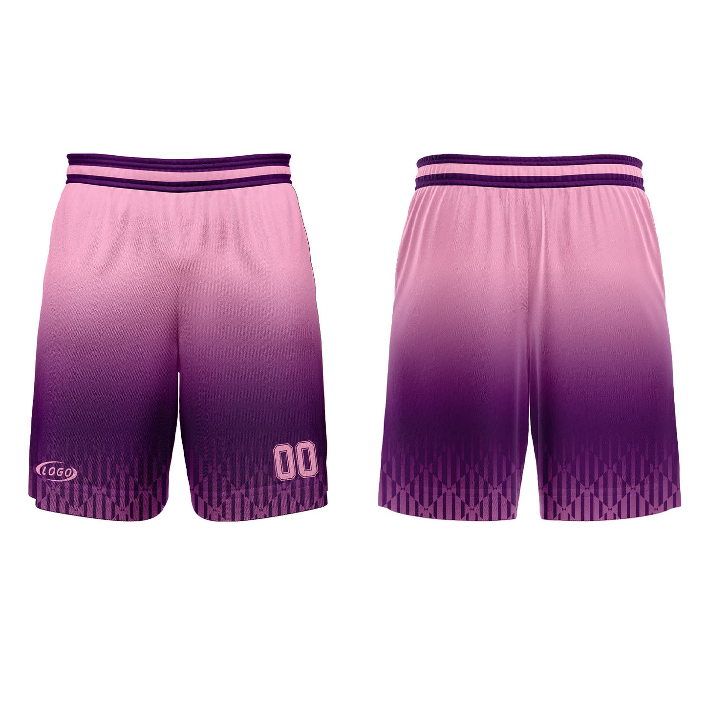 Custom Purple Pink Gradient Basketball Jersey Uniform Suit Printed Your Logo Name Number