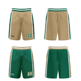 Custom Gold Green Reversible Basketball Suit for Adults and Kids Personalized Jersey