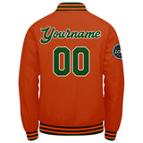 Custom Varsity Jacket Letterman jacket for Men, Women and Youth Dark Green Orange