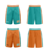 Custom Cyan Orange Reversible Basketball Suit for Adults and Kids Personalized Jersey