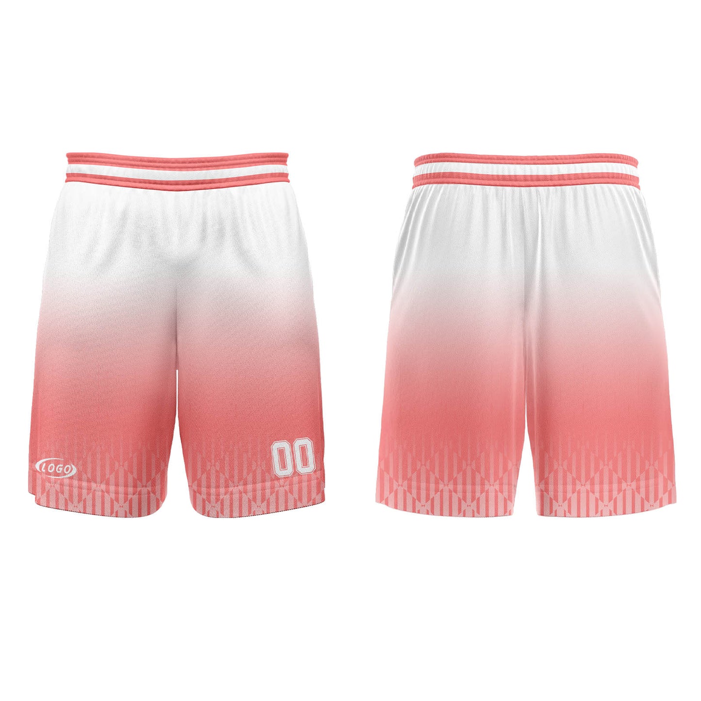 Custom Pink White Gradient Basketball Jersey Uniform Suit Printed Your Logo Name Number