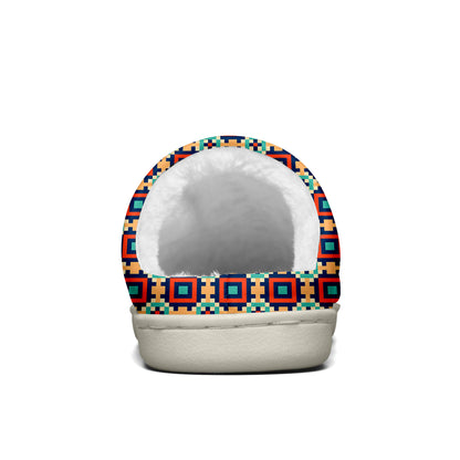 Custom Your Own Personalized Cotton Slippers for Dog Cat Lover Add Any Text Photoes Red&Navy Lattice