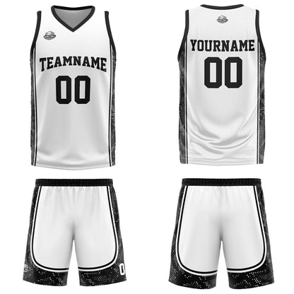 Custom White Black Basketball Jersey Uniform Suit Printed Your Logo Name Number
