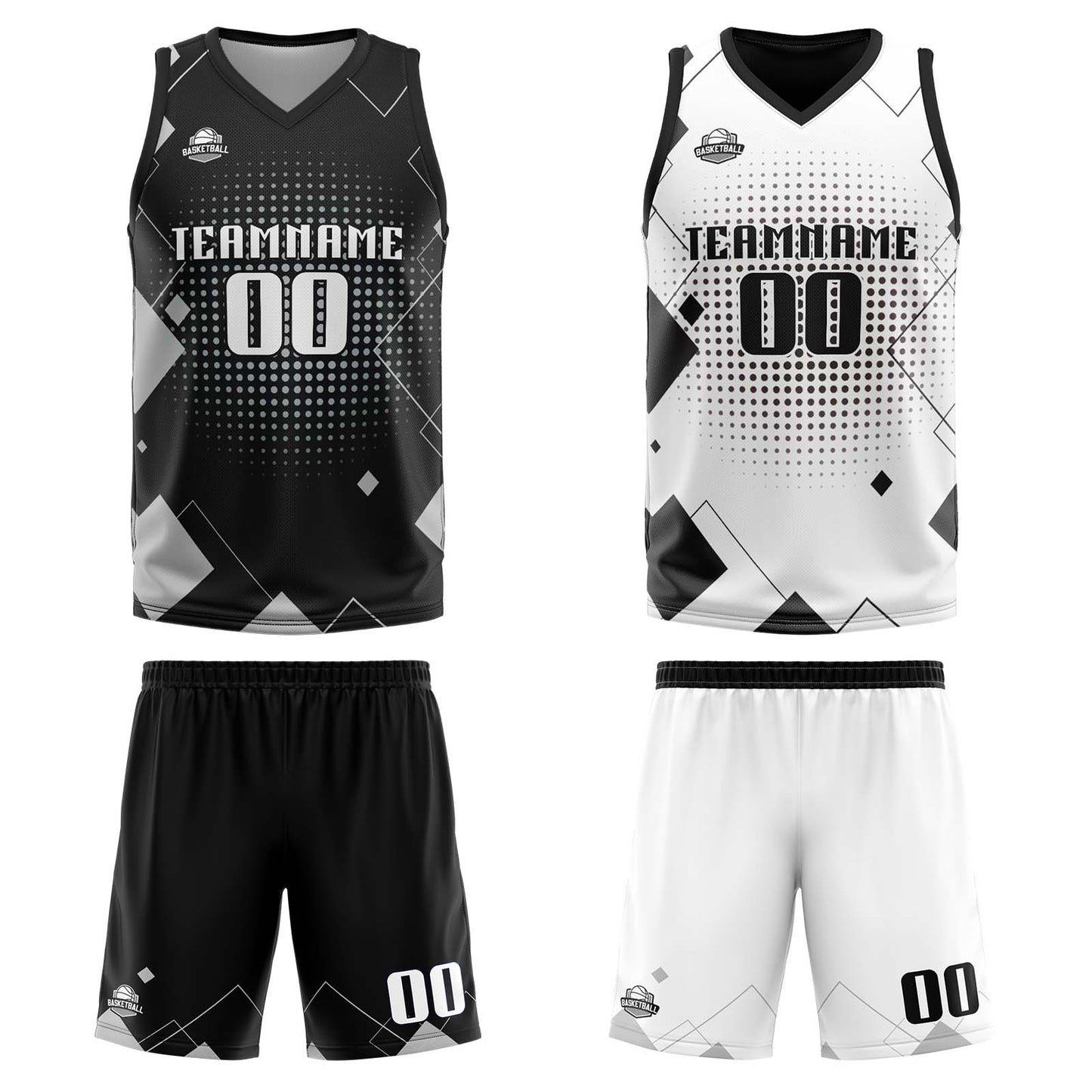 Custom Grey Reversible Basketball Suit for Adults and Kids Personalized Jersey