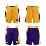 Custom Yellow Purple Reversible Basketball Suit for Adults and Kids Personalized Jersey
