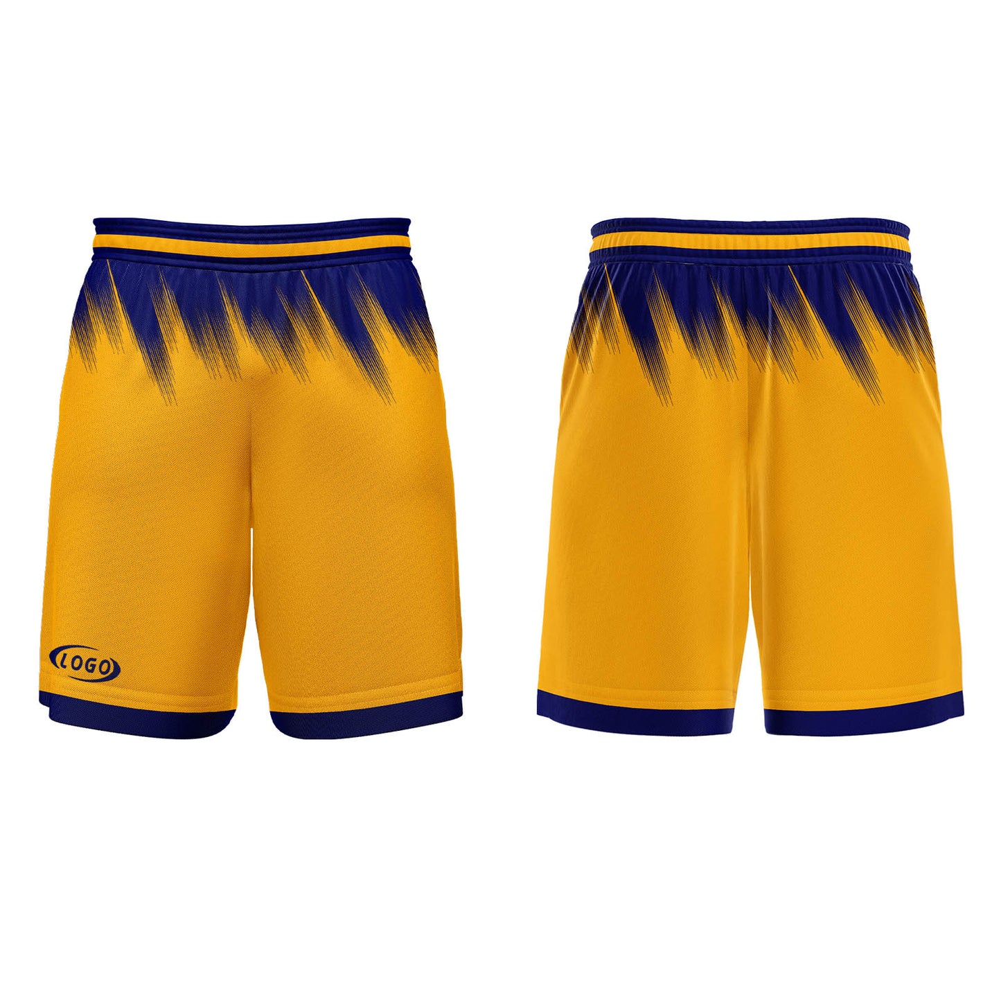 Custom Yellow Blue Basketball Jersey Uniform Suit Printed Your Logo Name Number