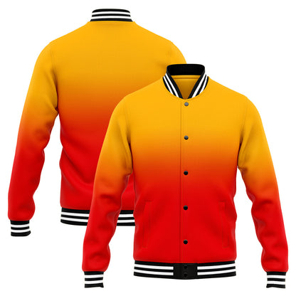 Custom Gradient Varsity Jacket Letterman jacket for Men, Women and Youth Light Orange Red