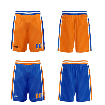 Custom Orange Blue Reversible Basketball Suit for Adults and Kids Personalized Jersey