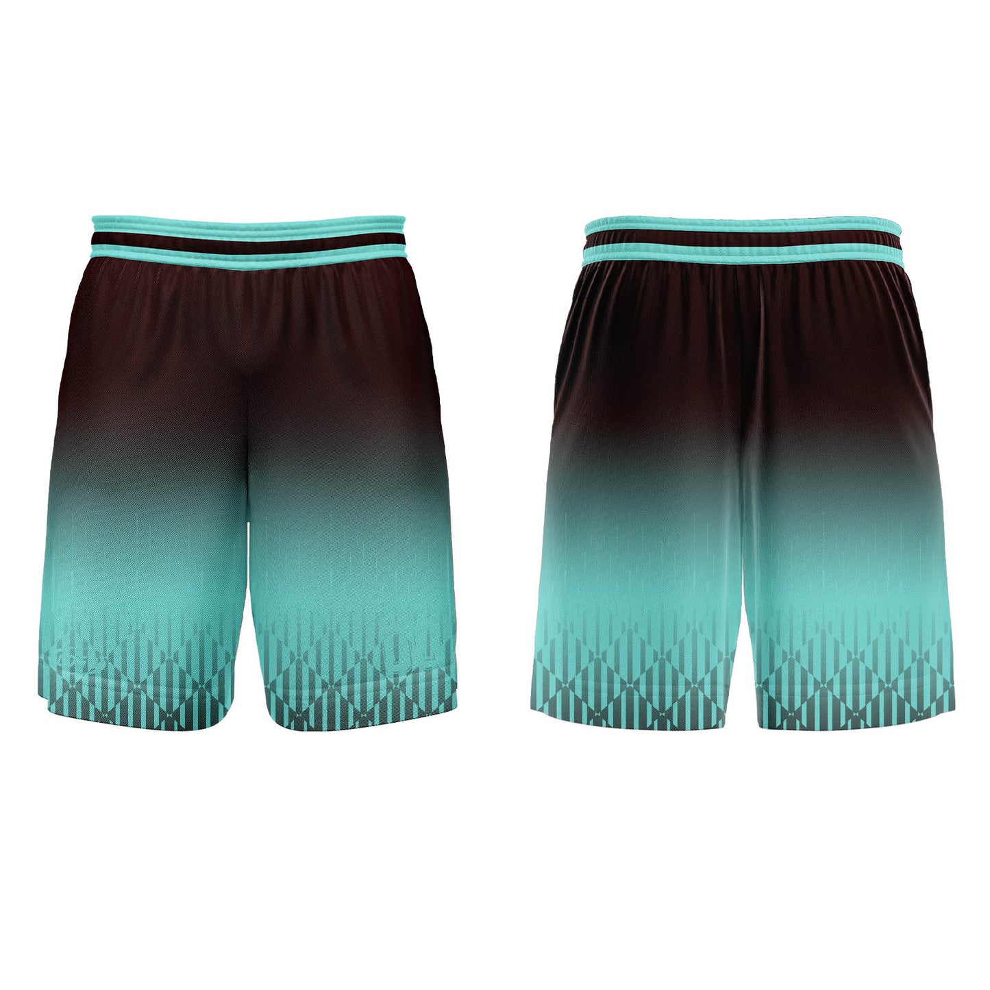 Custom Cyan Dark Brown Gradient Basketball Jersey Uniform Suit Printed Your Logo Name Number