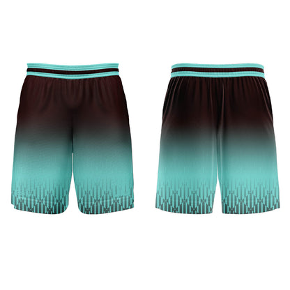 Custom Cyan Dark Brown Gradient Basketball Jersey Uniform Suit Printed Your Logo Name Number