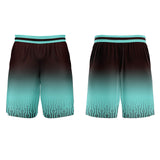 Custom Cyan Dark Brown Gradient Basketball Jersey Uniform Suit Printed Your Logo Name Number