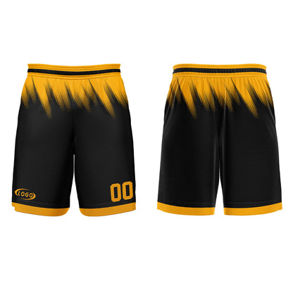 Custom Black Yellow Basketball Jersey Uniform Suit Printed Your Logo Name Number