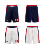 Custom Navy White Red Reversible Basketball Suit for Adults and Kids Personalized Jersey