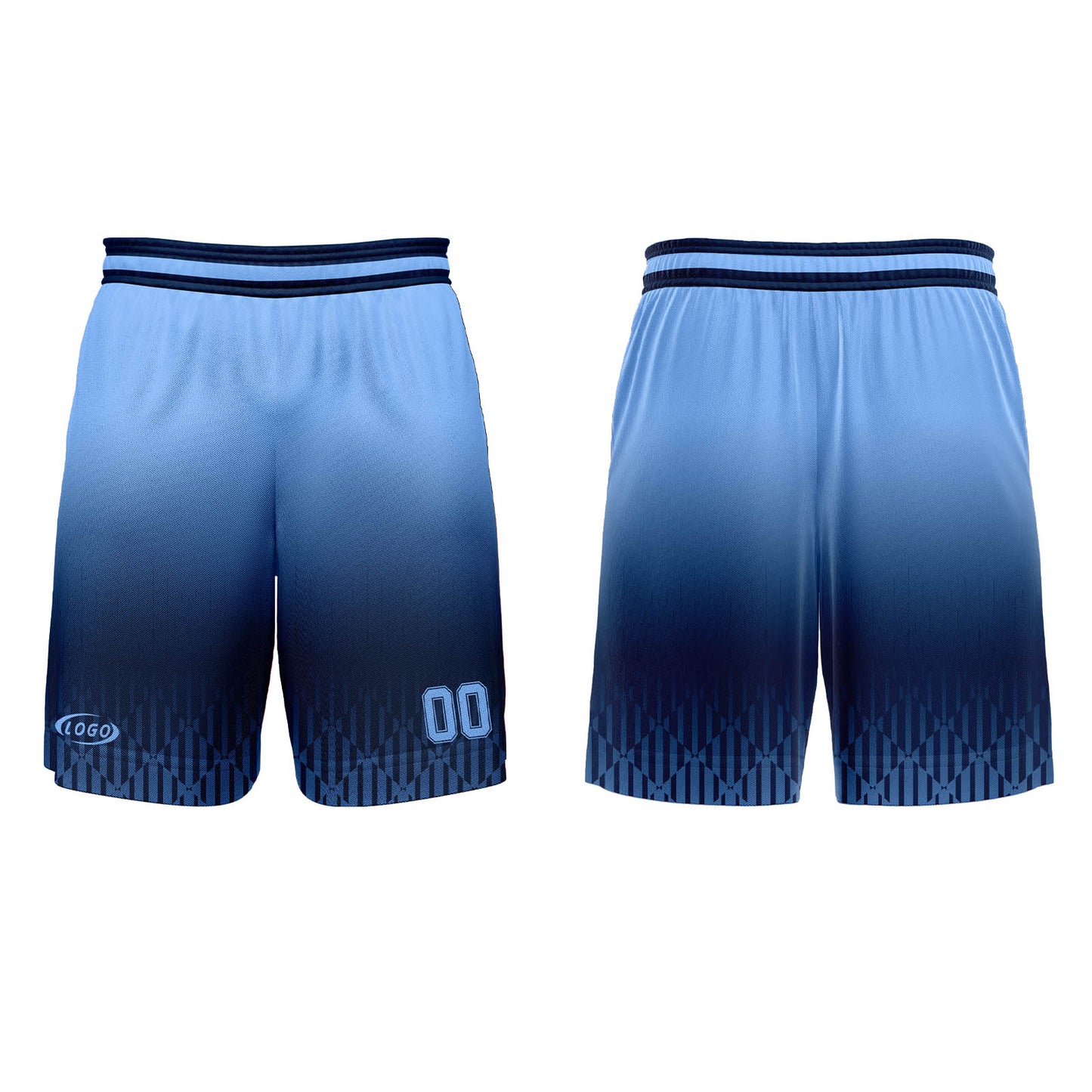 Custom Navy Light Blue Gradient Basketball Jersey Uniform Suit Printed Your Logo Name Number
