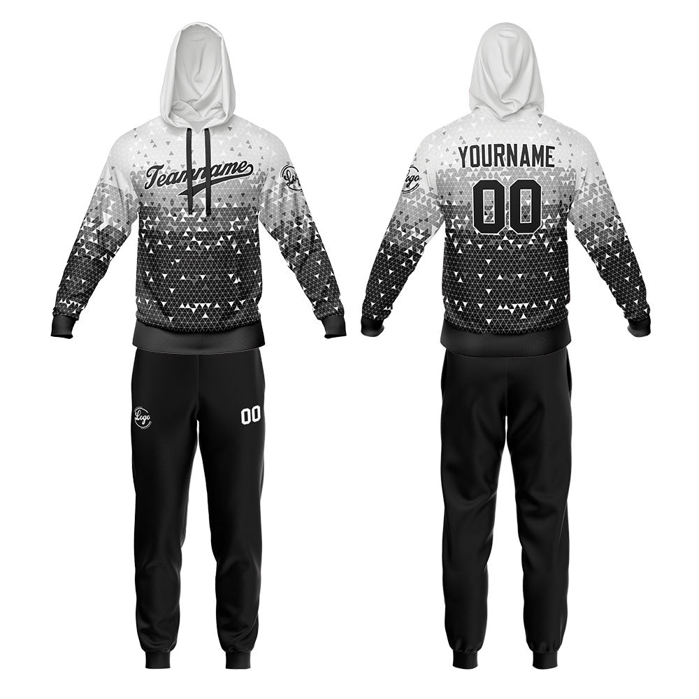 Custom Grey Sports hoodie Sweatshirt Set for Men Women Youth Tops and Pants Set Tracksuit