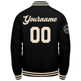 Custom Varsity Jacket Letterman jacket for Men, Women and Youth Black Cream